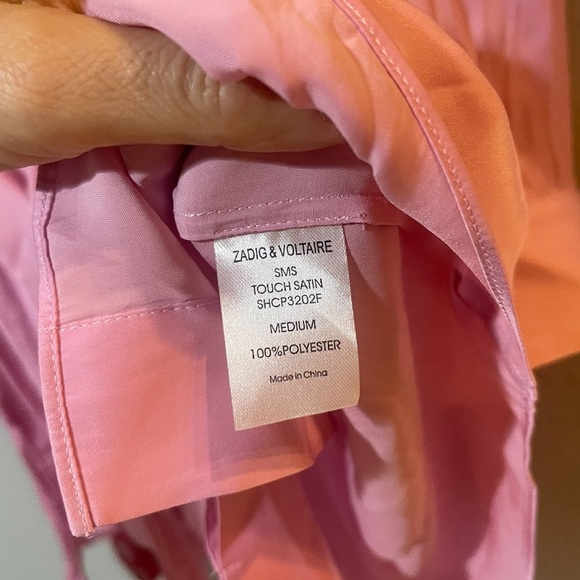 Zadig & Voltaire Touch Satin Blouse in Pink - Picture 5 of 8
